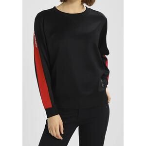 NWOT G STAR RAW Sweatshirt S Black Red Stripe Logo Long-Sleeve Cotton blend